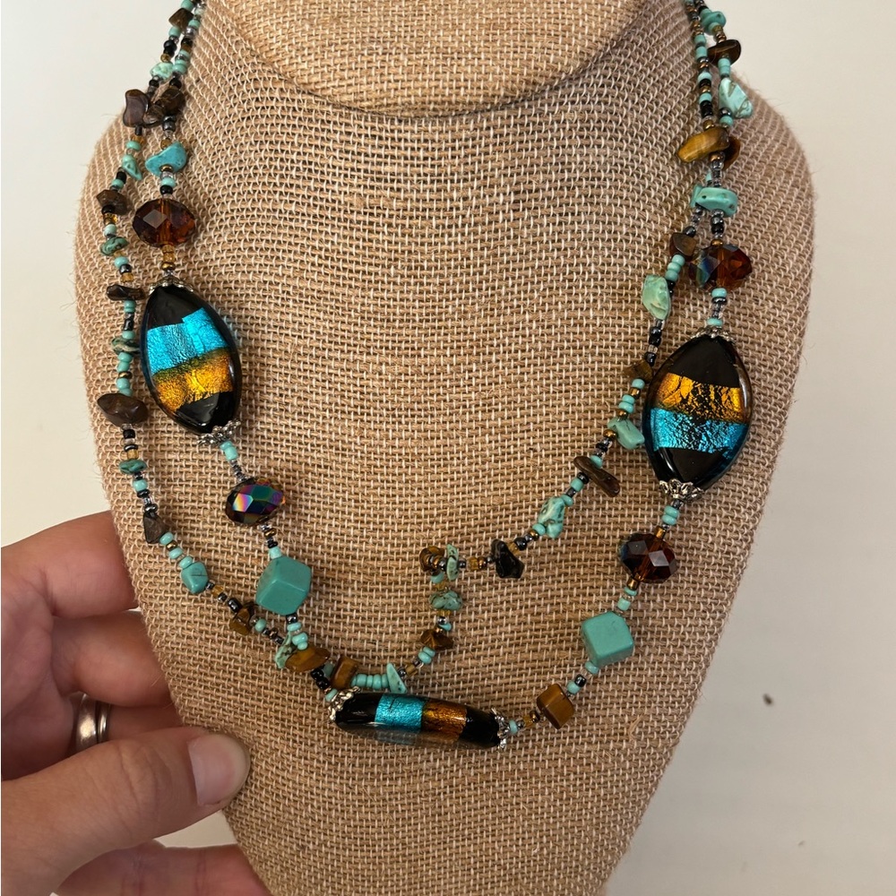 Elegant Multicolor Beaded statement‎ Necklace